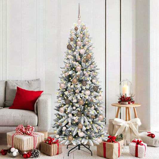 Artificial Christmas Tree with 300 LEDs White 73 x 73 x 180 cm