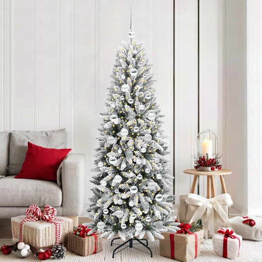 Artificial Christmas Tree with 300 LEDs White 73 x 73 x 180 cm