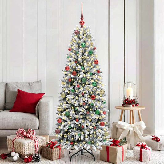 Artificial Christmas Tree with 300 LEDs White 73 x 73 x 180 cm
