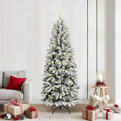 Artificial Christmas Tree with 300 LEDs with Stand White 210 cm