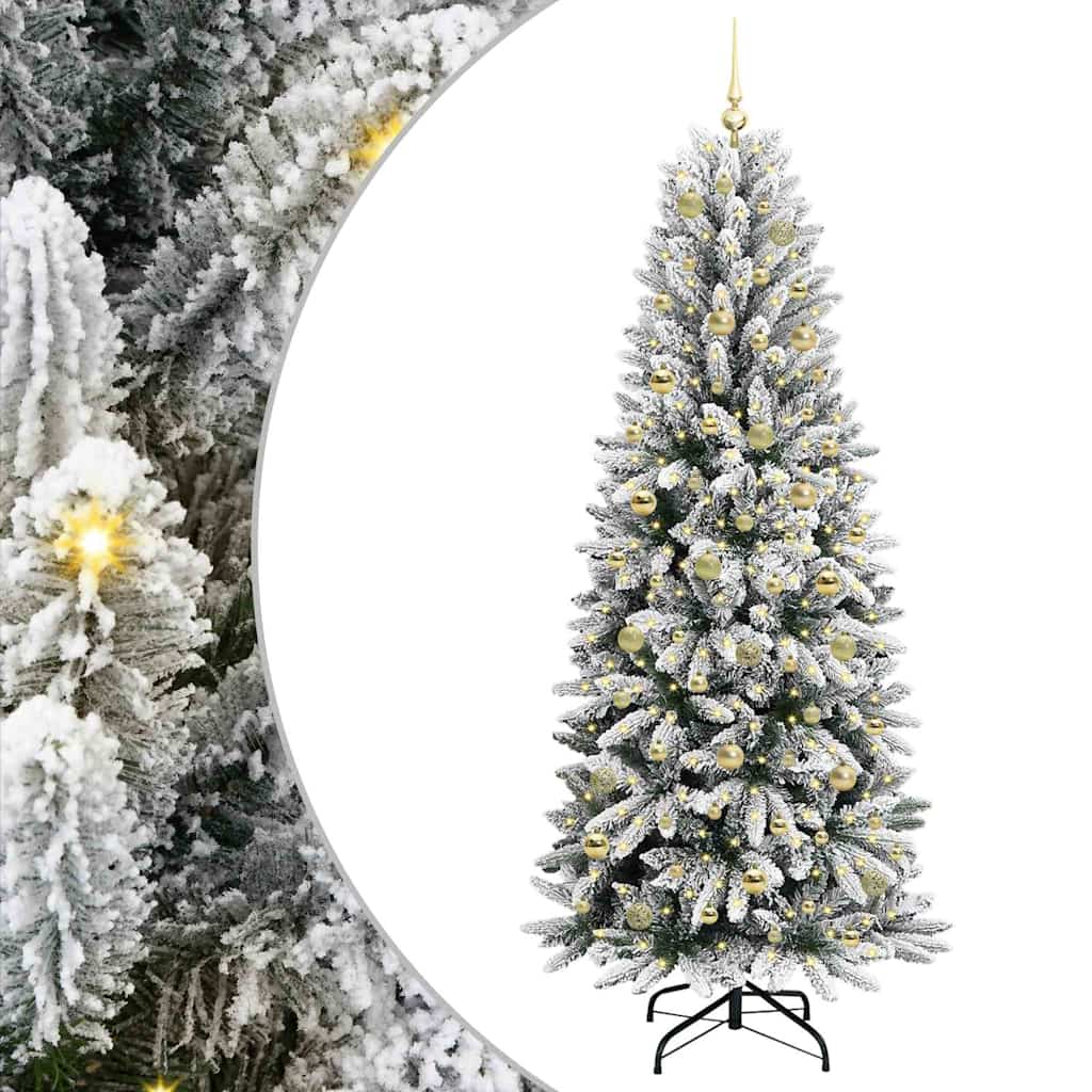 Artificial Christmas Tree with 300 LEDs with Stand White 210 cm