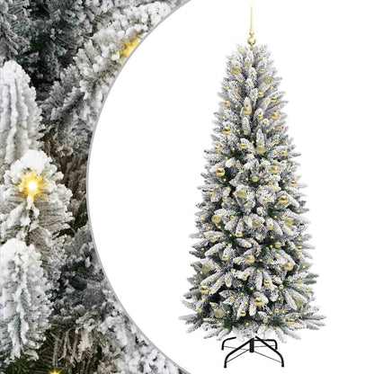 Artificial Christmas Tree with 300 LEDs with Stand White 210 cm
