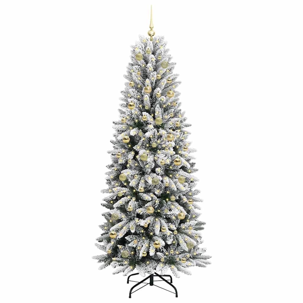 Artificial Christmas Tree with 300 LEDs with Stand White 210 cm