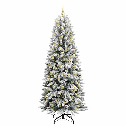 Artificial Christmas Tree with 300 LEDs with Stand White 210 cm