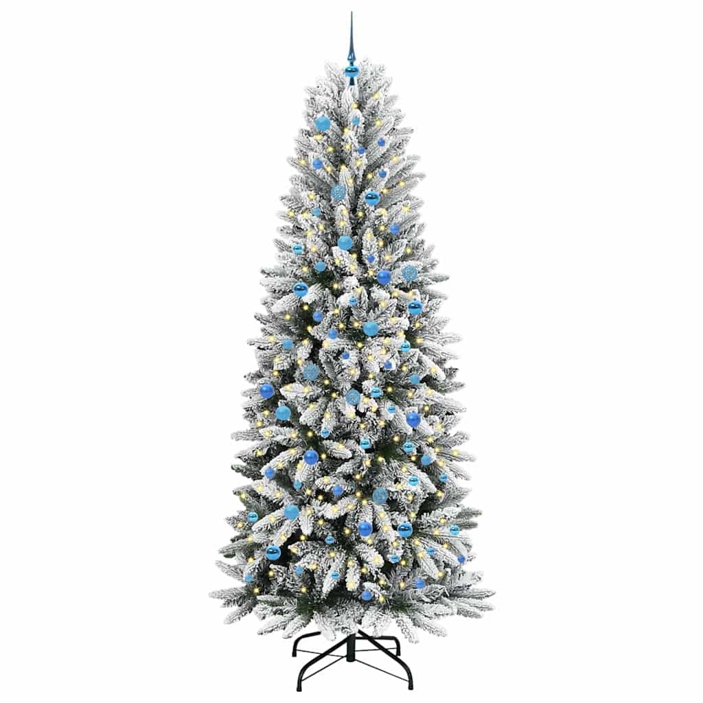 Artificial Christmas Tree with 300 LEDs with Stand White 240 cm