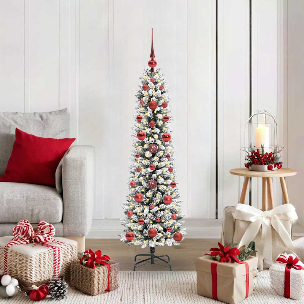 Artificial Christmas Tree with 150 LEDs Green and white 120 cm