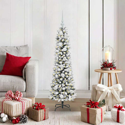 Artificial Christmas Tree with 150 LEDs Green and white 120 cm