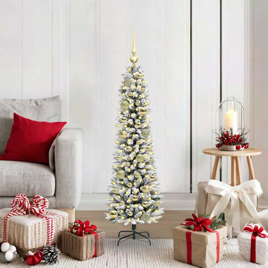 Artificial Christmas Tree with 150 LEDs Green and white 120 cm