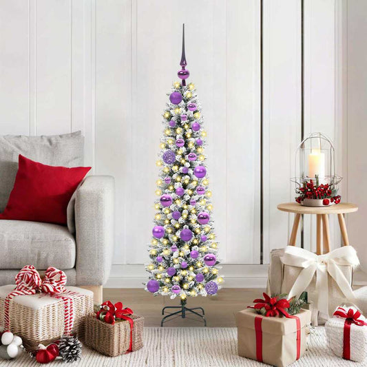 Artificial Christmas Tree with 150 LEDs Green and white 120 cm