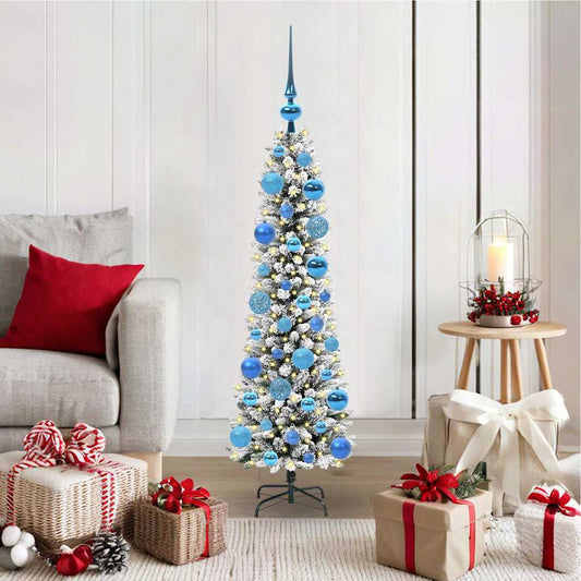 Artificial Christmas Tree with 150 LEDs Green and white 120 cm