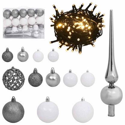 Artificial Christmas Tree with 150 LEDs with Stand White 150 cm