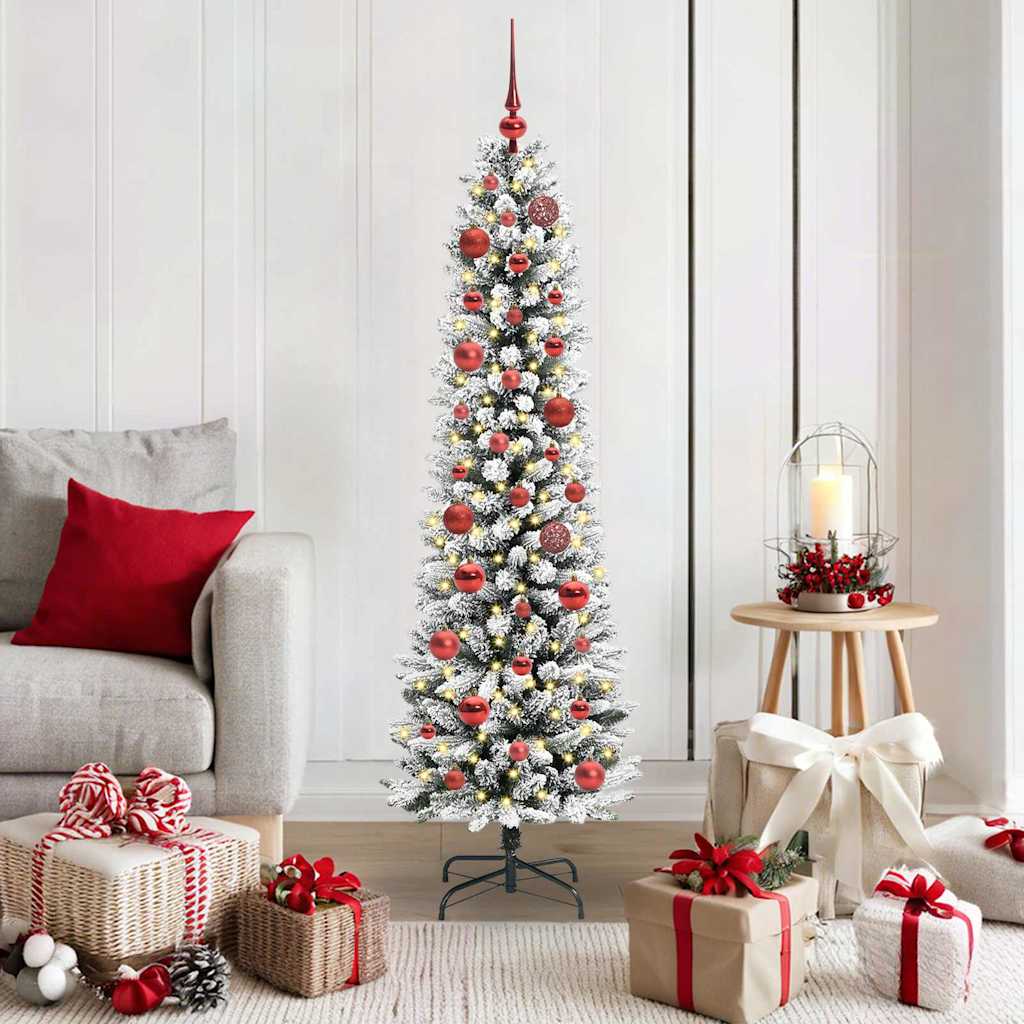 Artificial Christmas Tree with 150 LEDs Green and white 150 cm