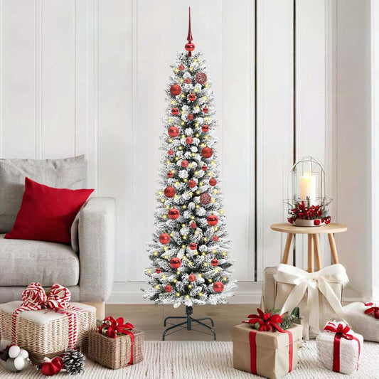 Artificial Christmas Tree with 150 LEDs Green and white 150 cm