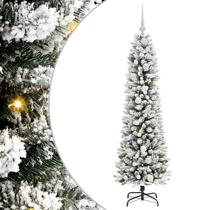 Artificial Christmas Tree with 150 LEDs Green and white 150 cm