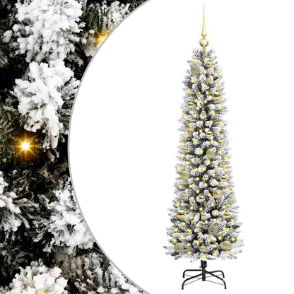 Artificial Christmas Tree with 150 LEDs Green and white 150 cm