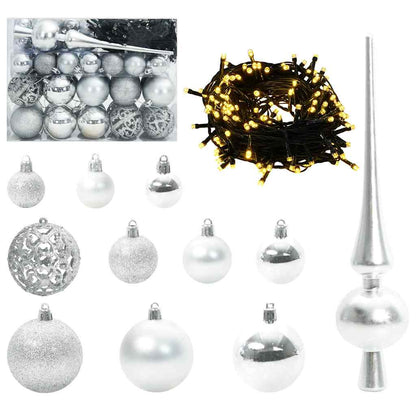 Artificial Christmas Tree with 150 LEDs Green and white 150 cm