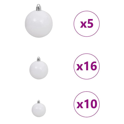 Artificial Christmas Tree with 300 LEDs with Stand White 180 cm
