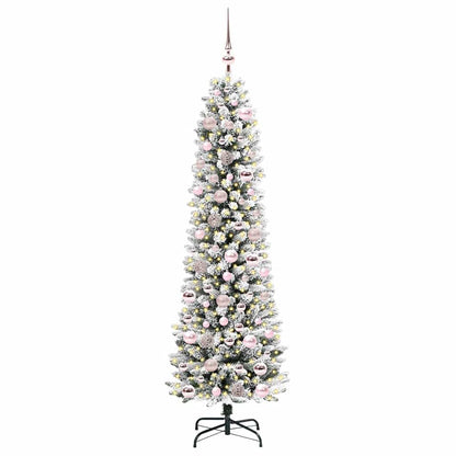 Artificial Christmas Tree with 300 LEDs Green and white 180 cm