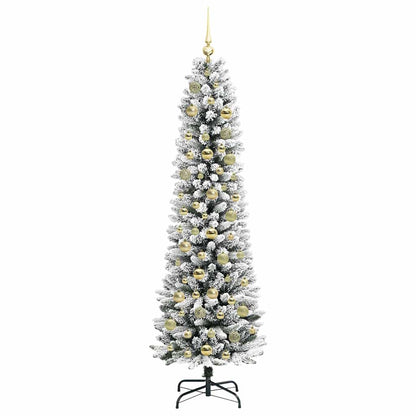 Artificial Christmas Tree with 300 LEDs Green and white 180 cm