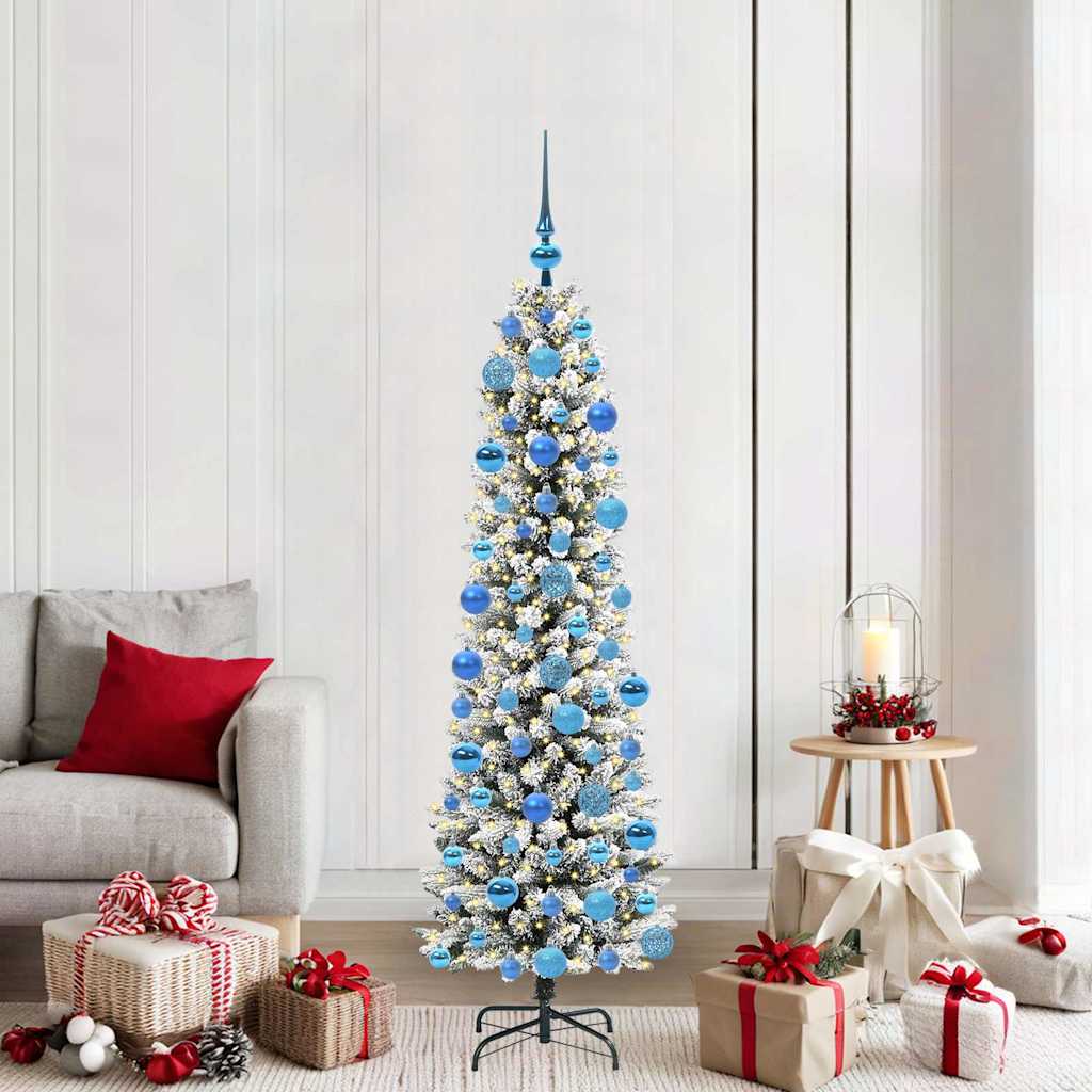 Artificial Christmas Tree with 300 LEDs Green and white 180 cm
