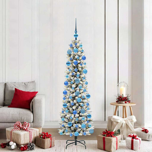 Artificial Christmas Tree with 300 LEDs Green and white 180 cm