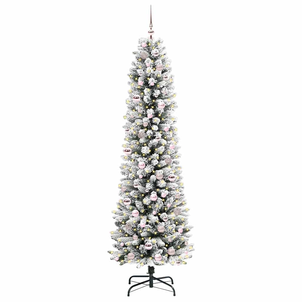 Artificial Christmas Tree with 300 LEDs Green and white 210 cm