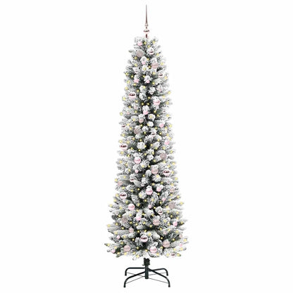 Artificial Christmas Tree with 300 LEDs Green and white 210 cm