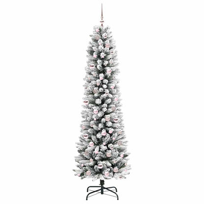 Artificial Christmas Tree with 300 LEDs Green and white 210 cm