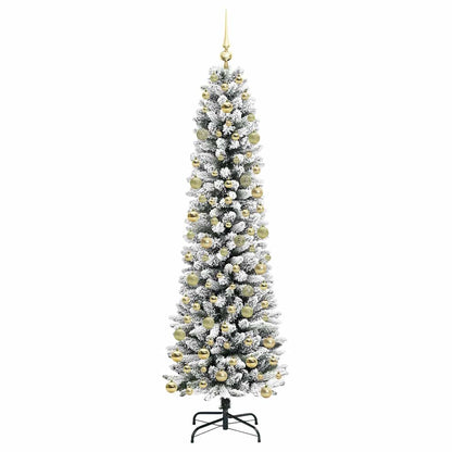 Artificial Christmas Tree with 300 LEDs Green and white 210 cm