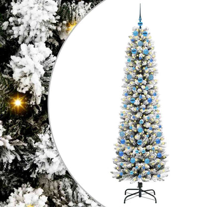 Artificial Christmas Tree with 300 LEDs Green and white 210 cm