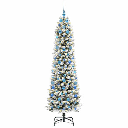 Artificial Christmas Tree with 300 LEDs Green and white 210 cm