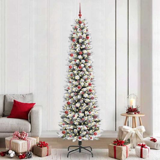 Artificial Christmas Tree with 300 LEDs Green and white 240 cm