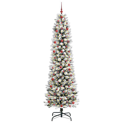 Artificial Christmas Tree with 300 LEDs Green and white 240 cm