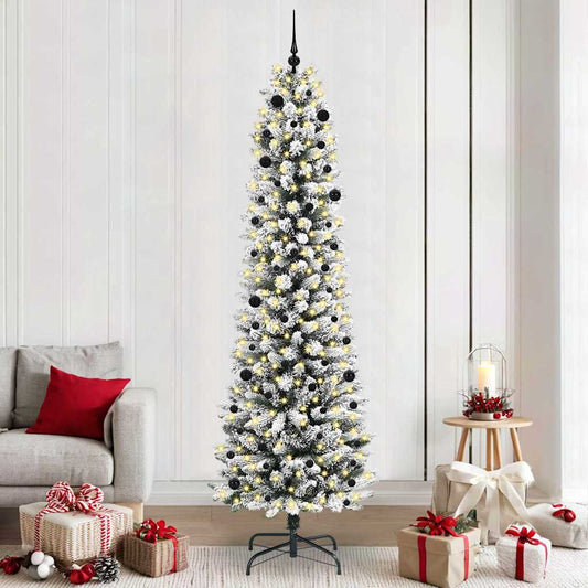 Artificial Christmas Tree with 300 LEDs Green and white 240 cm