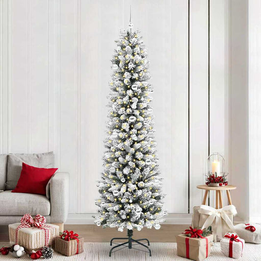 Artificial Christmas Tree with 300 LEDs Green and white 240 cm