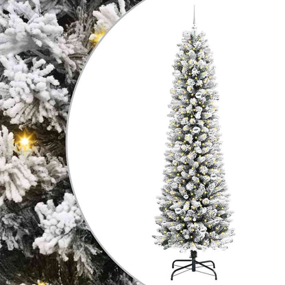 Artificial Christmas Tree with 300 LEDs Green and white 240 cm