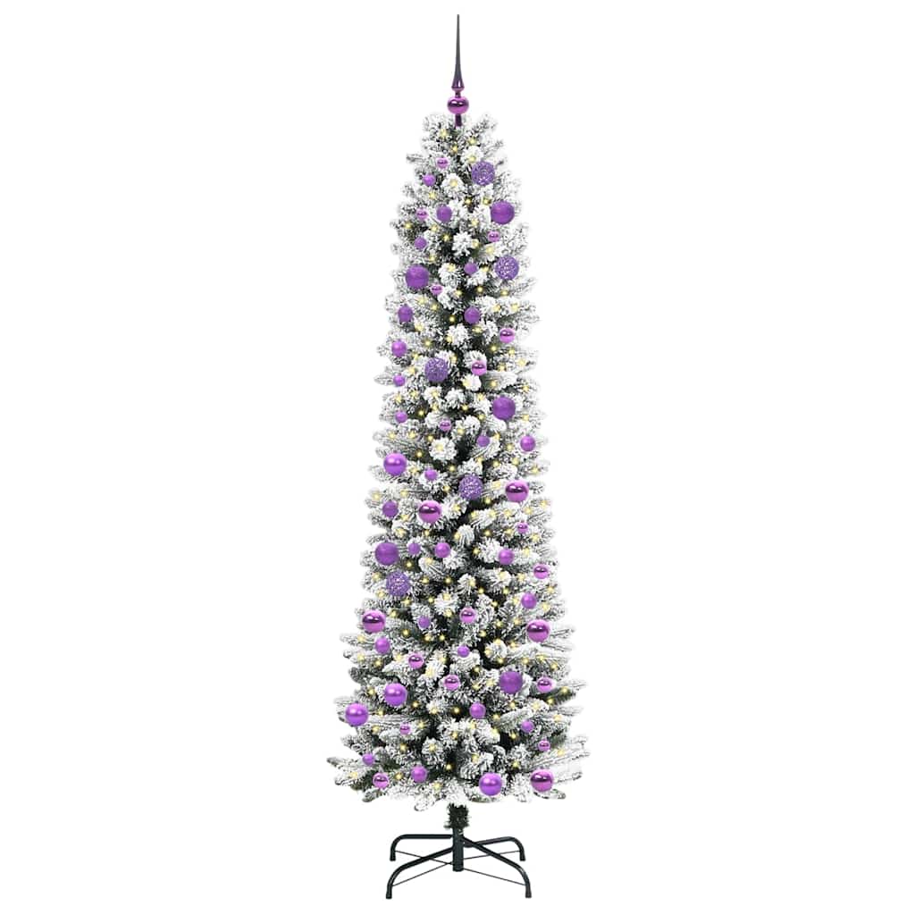 Artificial Christmas Tree with 300 LEDs Green and white 240 cm