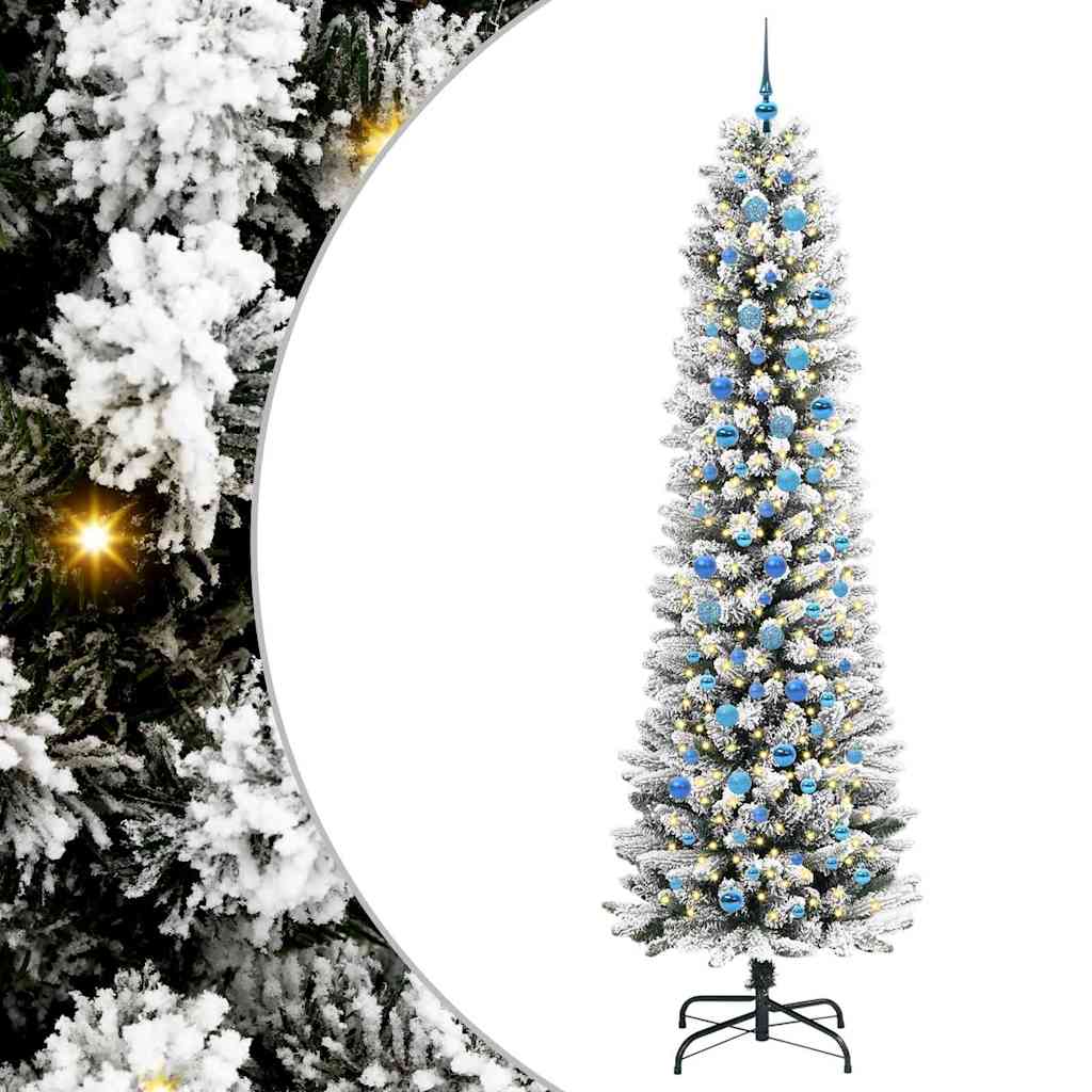 Artificial Christmas Tree with 300 LEDs with Stand White 240 cm