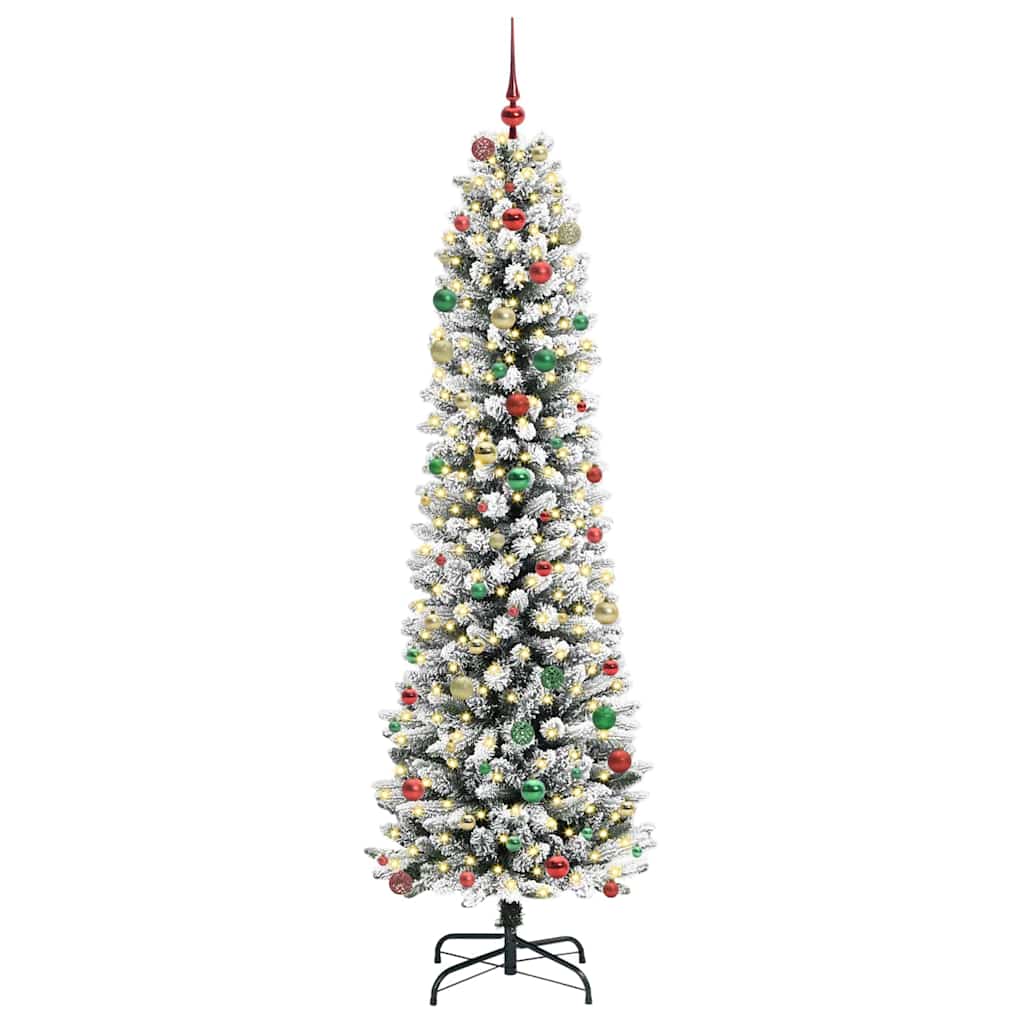 Artificial Christmas Tree with 300 LEDs Green and white 240 cm