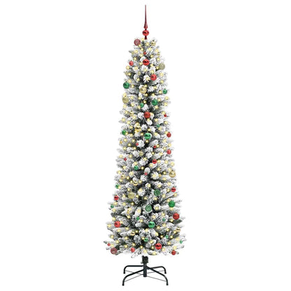 Artificial Christmas Tree with 300 LEDs Green and white 240 cm