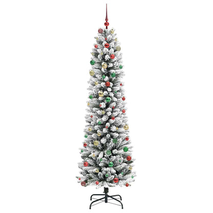 Artificial Christmas Tree with 300 LEDs Green and white 240 cm