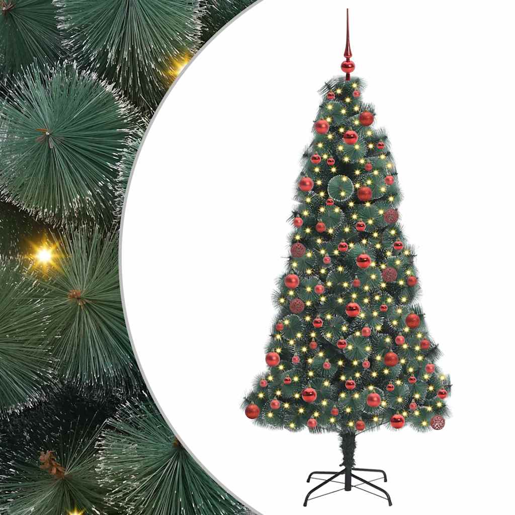 Artificial Pre-lit Christmas Tree with Ball Set Green 180 cm