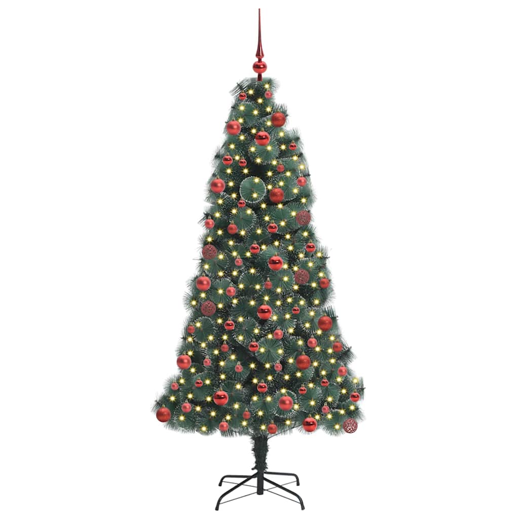 Artificial Pre-lit Christmas Tree with Ball Set Green 180 cm
