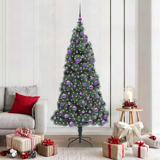 Artificial Pre-lit Christmas Tree with Ball Set Green 180 cm