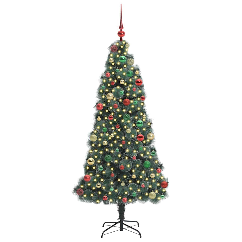 Artificial Pre-lit Christmas Tree with Ball Set Green 180 cm