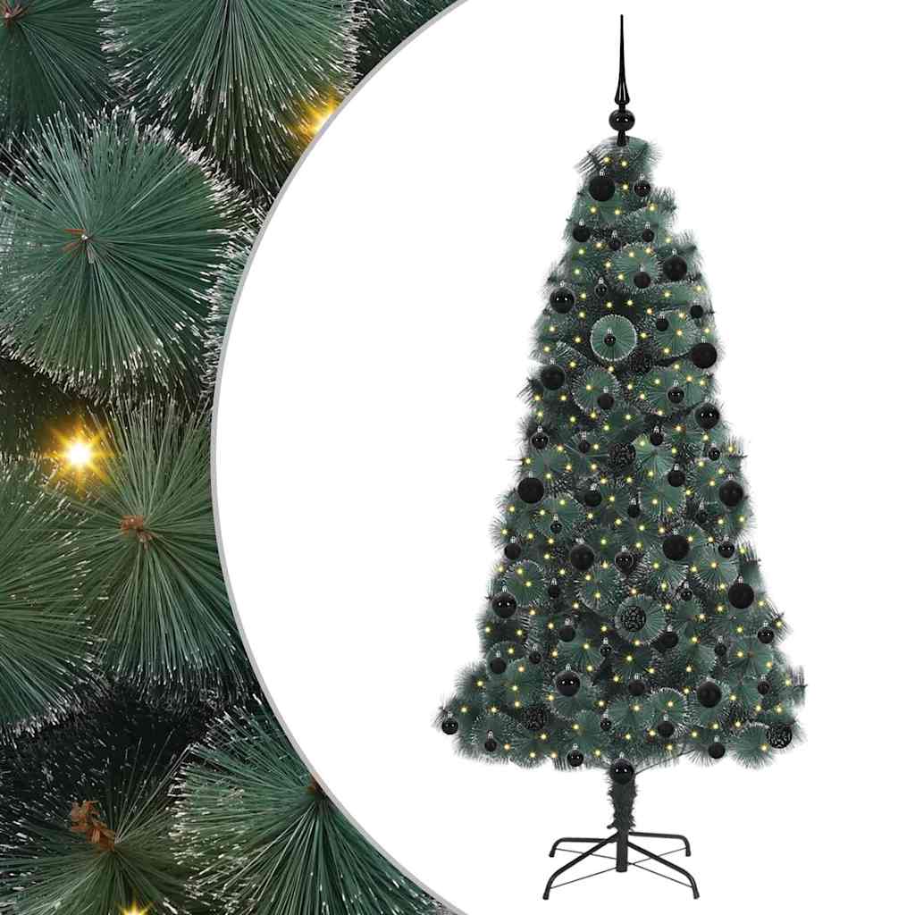 Artificial Pre-lit Christmas Tree with Ball Set Green 210 cm