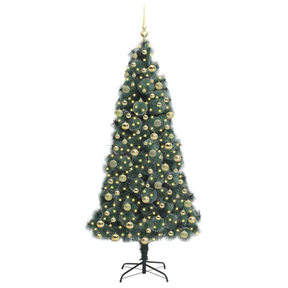 Artificial Pre-lit Christmas Tree with Ball Set Green 210 cm