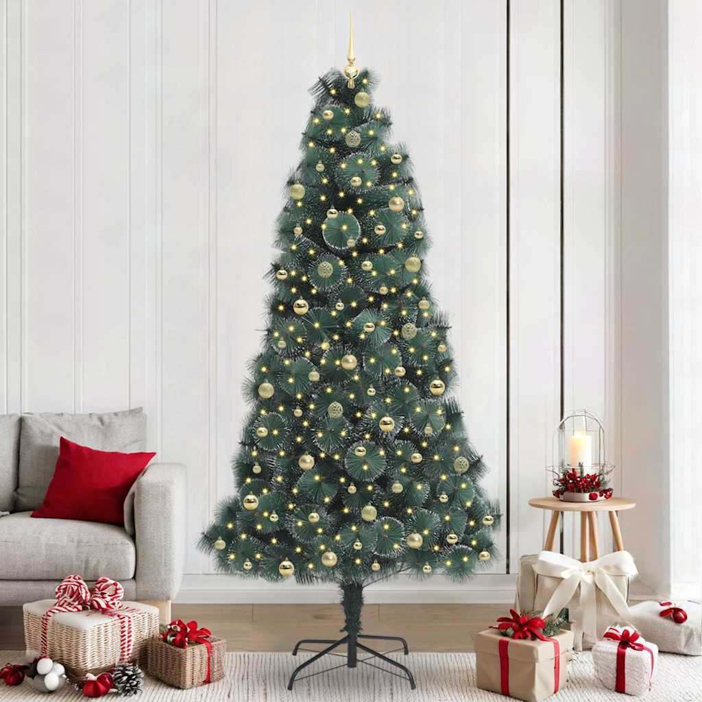 Artificial Pre-lit Christmas Tree with Ball Set Green 240 cm