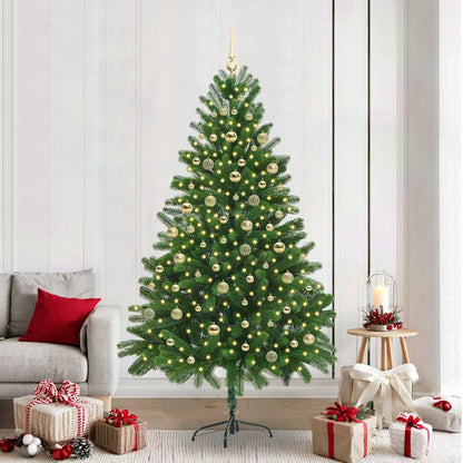 Artificial Christmas Tree with 300 LEDs with Stand Green 210 cm