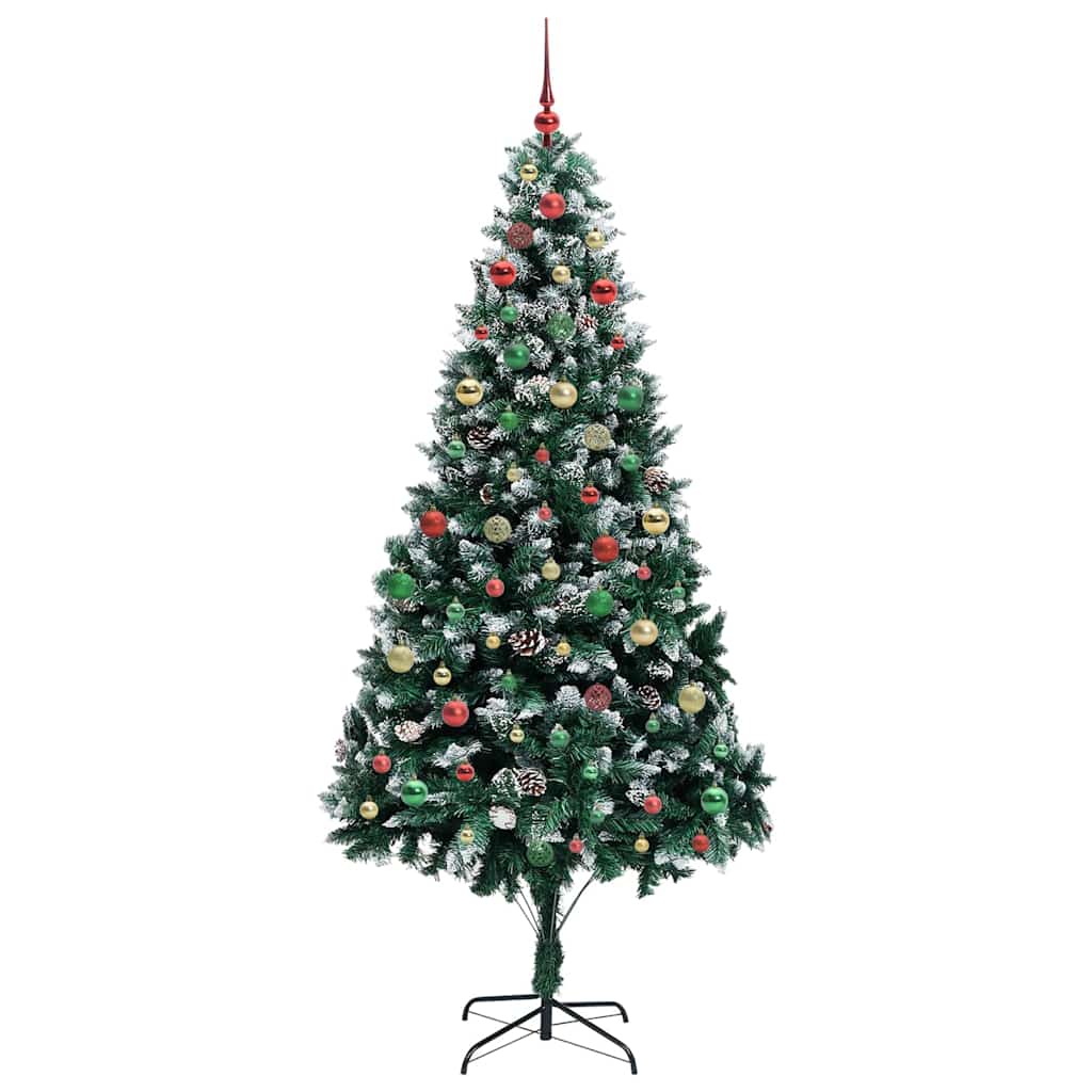 Artificial Christmas Tree with 300 LEDs with Stand Green 210 cm